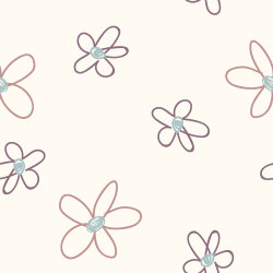 French Terry Kritzelblume - creme