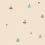 Baumwolljersey bunte Segelboote - cremebeige