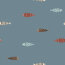 Baumwolljersey Fische mit Muster - indigo