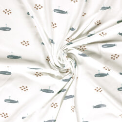Baumwolljersey U-Boote - creme