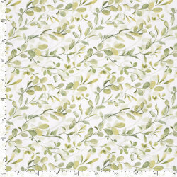 Baumwolljersey Organic Digital mediterrane Zweige - creme