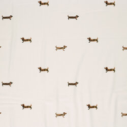 Baumwolljersey Organic Digital Dackel - creme