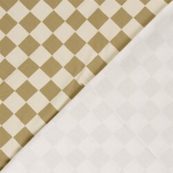 French Terry Digital Bio~Organic Schachbrett - kamelbeige