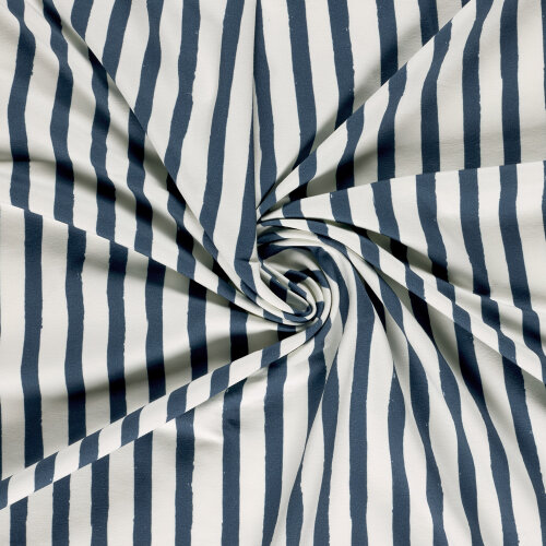 French Terry Digital Bio~Organic Streifen - indigo