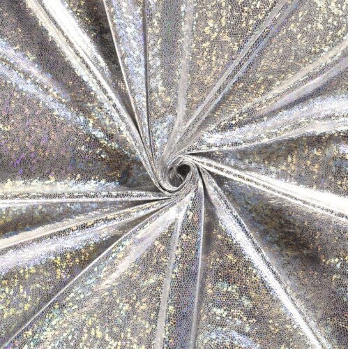 Foil jersey snake pattern - silver