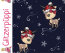 Ganzjahressweat Glitzerpüppi Digital Winterhirsch - dunkelblau