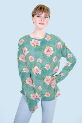 French Terry Glitzerpüppi Digital Rosen - mint
