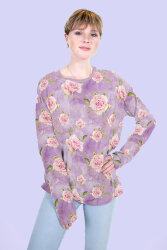 French Terry Glitzerpüppi Digital Rosen - helllila