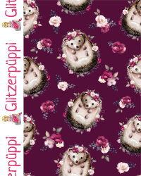 French Terry Glitzerpüppi Digital Blumenigel -...