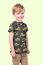 Baumwolljersey Glitzerpüppi Digital Baufahrzeuge - schwarz