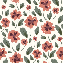 French Terry schöne Blumen - creme