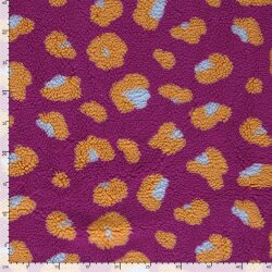 Teddystoff Leotupfen - fuchsia/orange