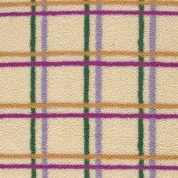 Teddystoff bunte Karostreifen - cremebeige