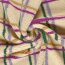 Teddystoff bunte Karostreifen - cremebeige