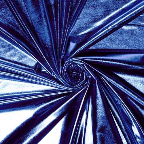 Folienjersey Uni Metallic blau