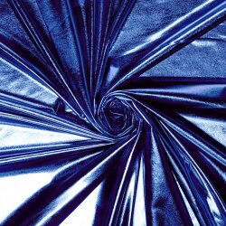Folienjersey Uni Metallic blau