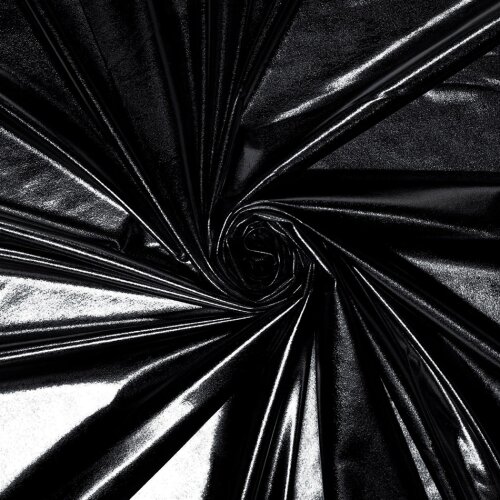 Folienjersey Uni Metallic schwarz