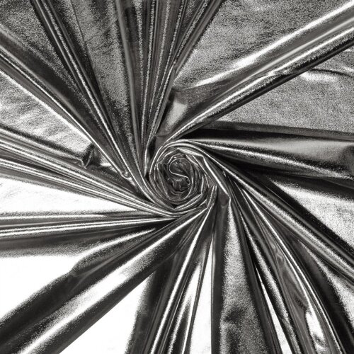 Folienjersey Uni Metallic silber
