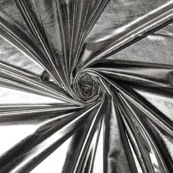 Folienjersey Uni Metallic silber