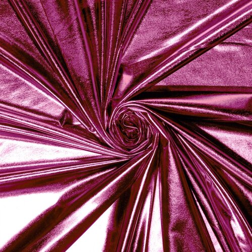 Folienjersey Uni Metallic pink
