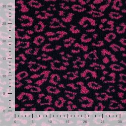Teddystoff Leopard - fuchsia/dunkelblau