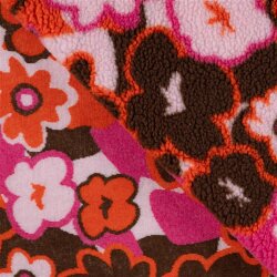 Teddystoff Retro Blumen - bunt