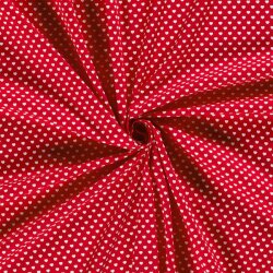 Popeline coton coeurs 5mm - rouge