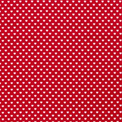 Cotton Poplin Hearts 5mm - red