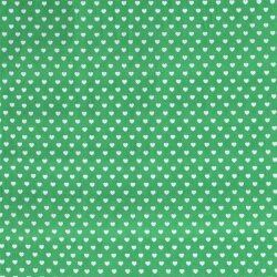 Popeline coton coeurs 5mm - vert gazon