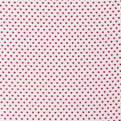 Corazones de popelina de algodón 5mm - blanco/rojo