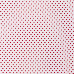 Baumwolle Herzen 5mm - weiß rot