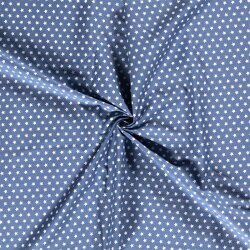 Cotton poplin stars 10mm - jean blue