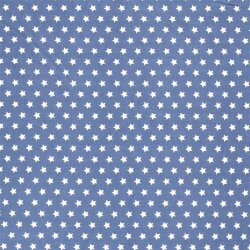 Baumwollpopeline Sterne 10mm - jeansblau