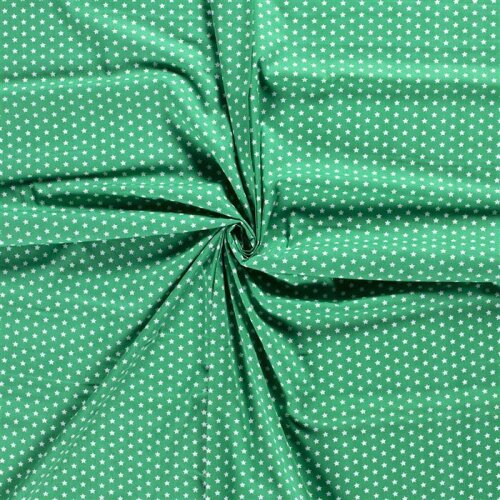 Cotton Poplin Stars 10mm green