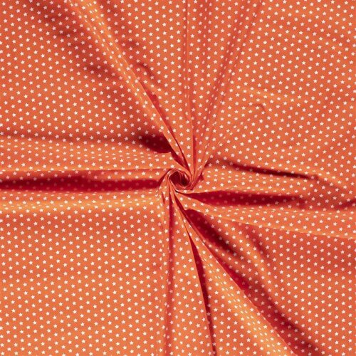 Baumwollpopeline Sterne 10mm - orange