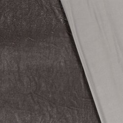 Velluto stretch *Marie* - grigio - bianco