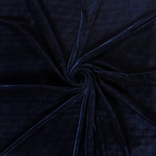 Terciopelo elástico *Marie* - azul medianoche - azul oscuro