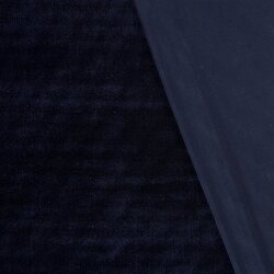 Stretch Samt *Marie* Uni - nachtblau