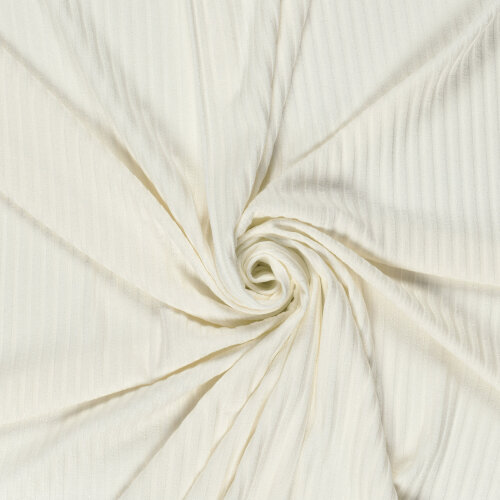 Rippenjersey *Lara* Uni - creme - weiß