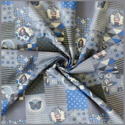 Cotton princesses patchwork grey