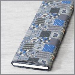 Cotton princesses patchwork grey