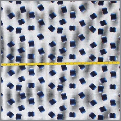Viscose jersey Abstracte stippen wit/middernachtblauw