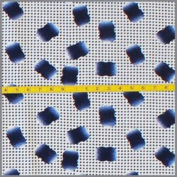 Viscose jersey Abstracte stippen wit/middernachtblauw