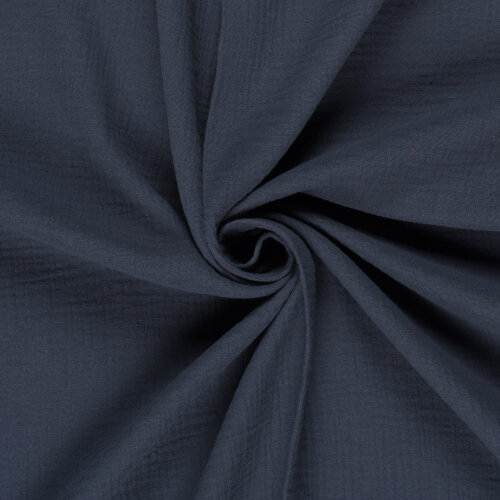 Musselin Uni *Marie* - dunkel stahlblau