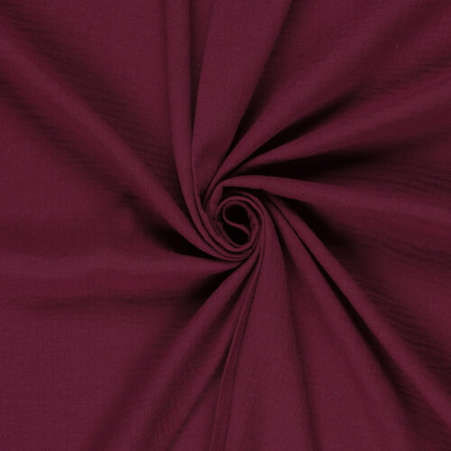 Muslin Uni *Marie* - wine red