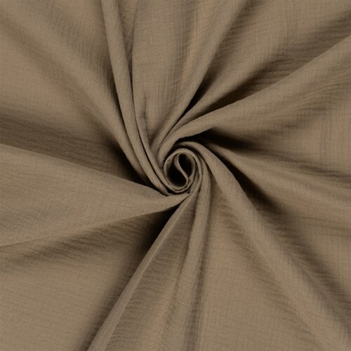 Musselin Uni *Marie* - dunkel beige
