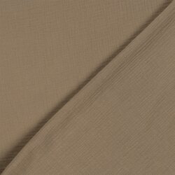 Musselin Uni *Marie* - dunkel beige