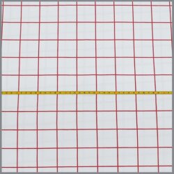 Cotton Jersey Check Lines Rhubrab red