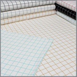 Cotton Jersey Check Lines Rhubrab red