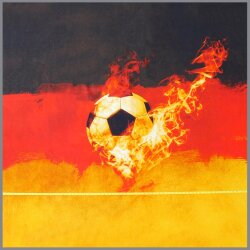 Baumwolljersey Panel Fußball Feuer schwarz/rot/gold